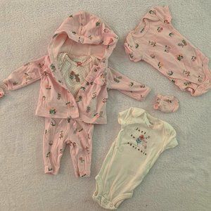 7 PIECES CARTER'S BABY GIRL OUTFIT